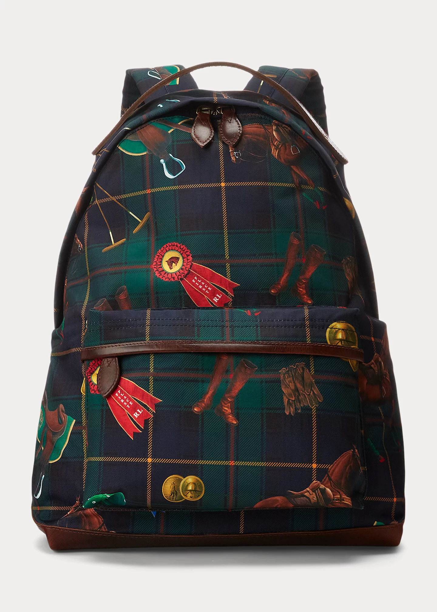 Brand bag Equestrian-Plaid Canvas Backpack-,$18.73