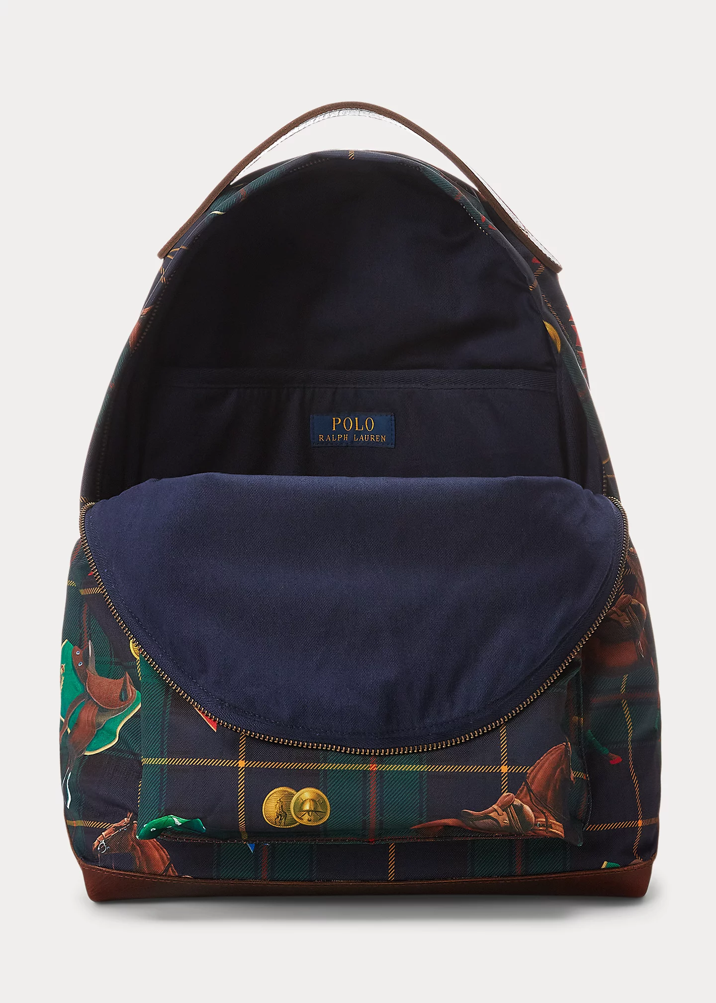 Brand bag Equestrian-Plaid Canvas Backpack-,$18.73-2