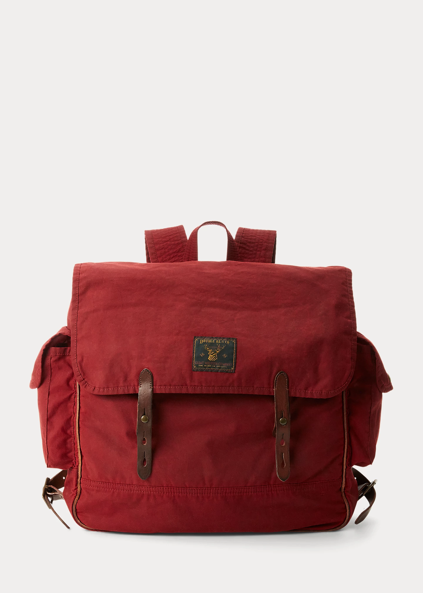 Brand bag Leather-Trim Oilcloth Backpack-,$78.43
