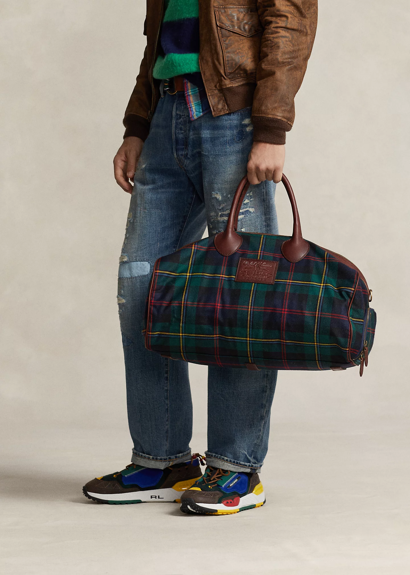 Brand bag Heritage Plaid Wool & Leather Duffel-,$68.73-5